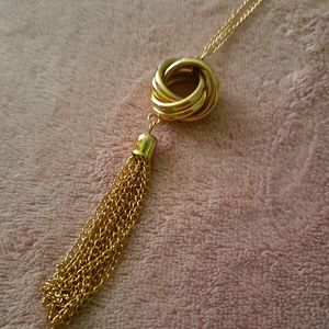 Long necklace, gold plated, twist tasle